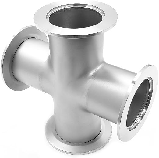 KF50 (NW50) 4-Way Cross, 304 Stainless Steel Adapter